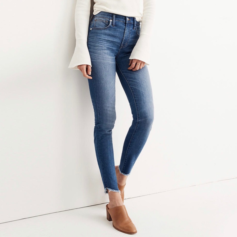 MADEWELL 10" High-Rise Tulip Hem Skinny Jeans
